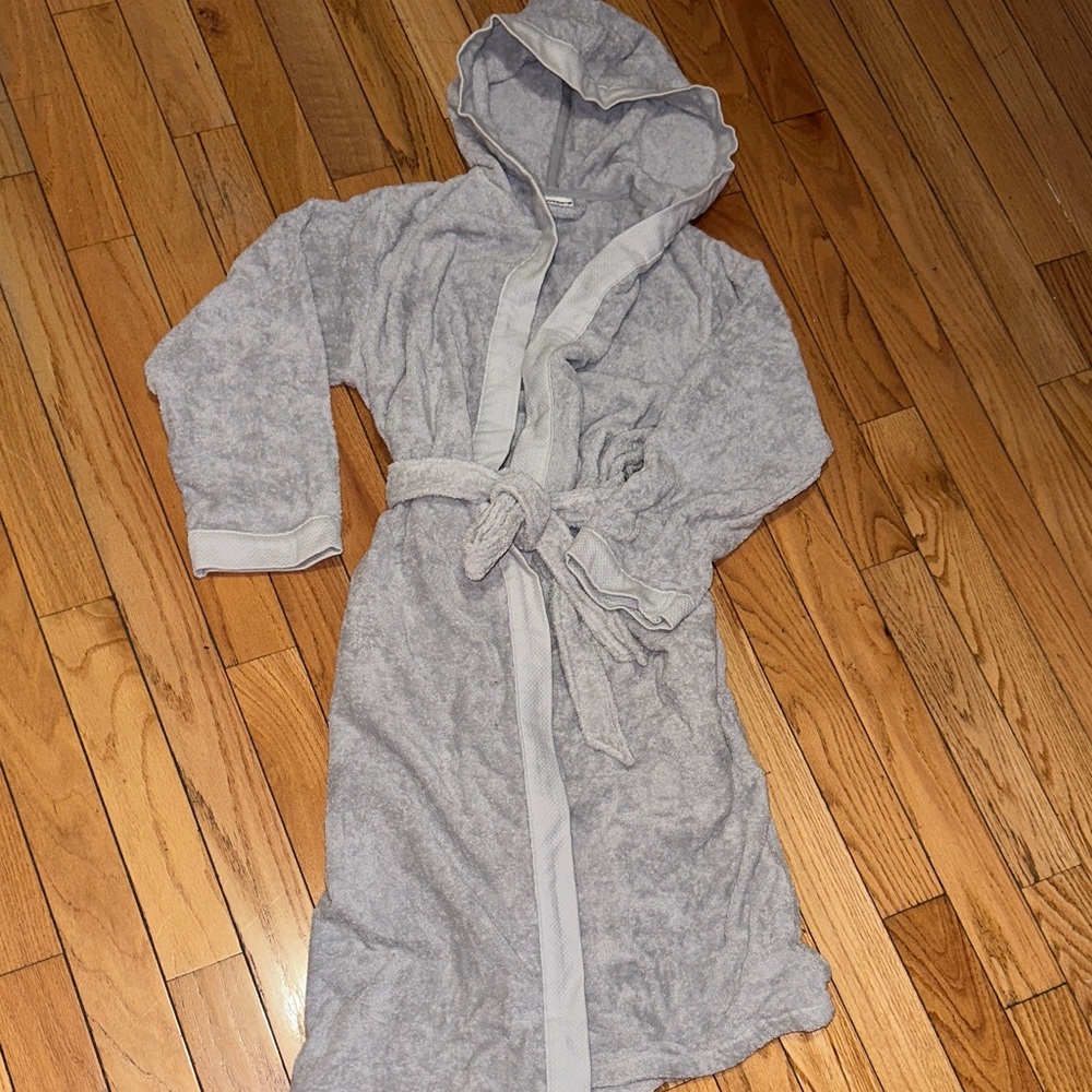 Crate&Barrel Soft Gray Bathrobe S-M
